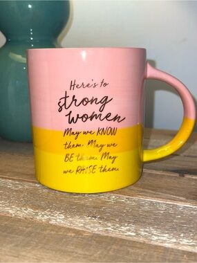 Strong Women Pink and Yellow XL Mug